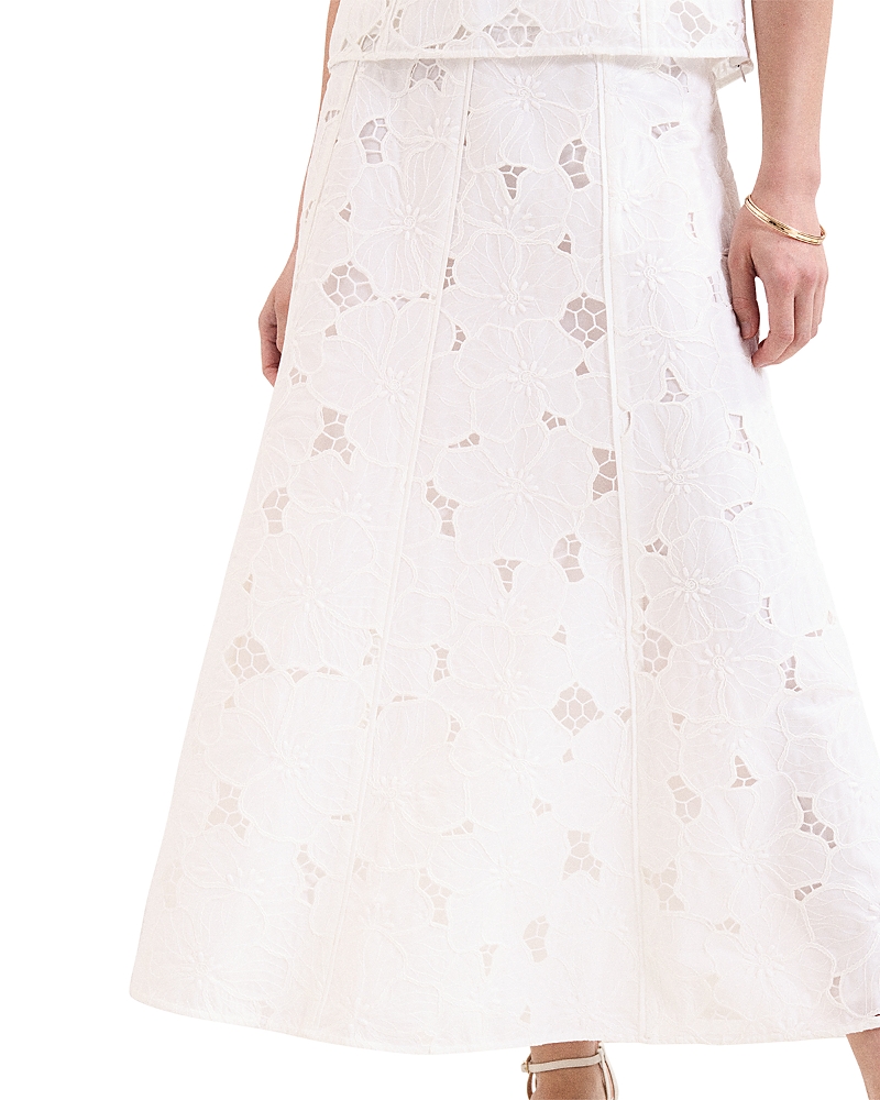 Phase Eight Marina Seamed Lace Midi Skirt