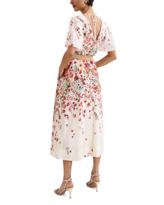 Lovette Cream Floral Midi Dress 