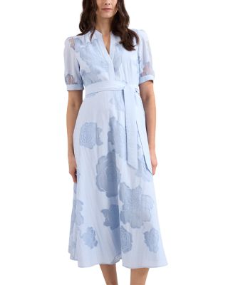 Queenie Blue Floral Swing Dress