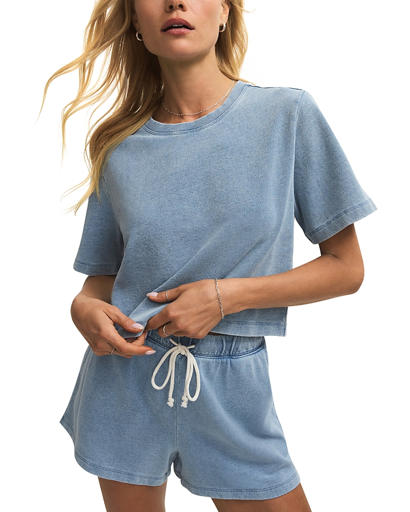 Z Supply Curran Knit Denim Sweatshirt