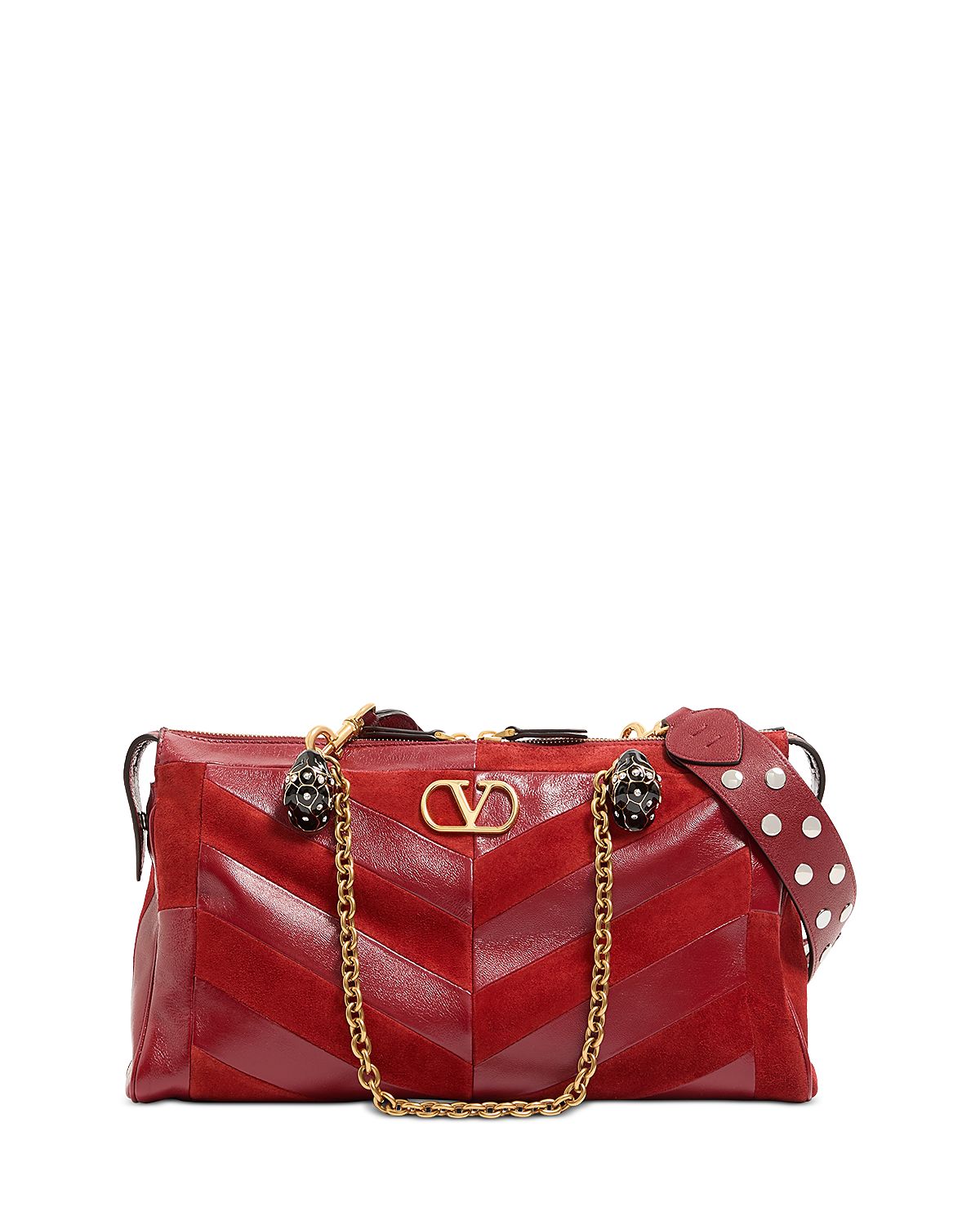 Valentino Garavani Panthea Medium VLogo Leather & Suede Shoulder Bag