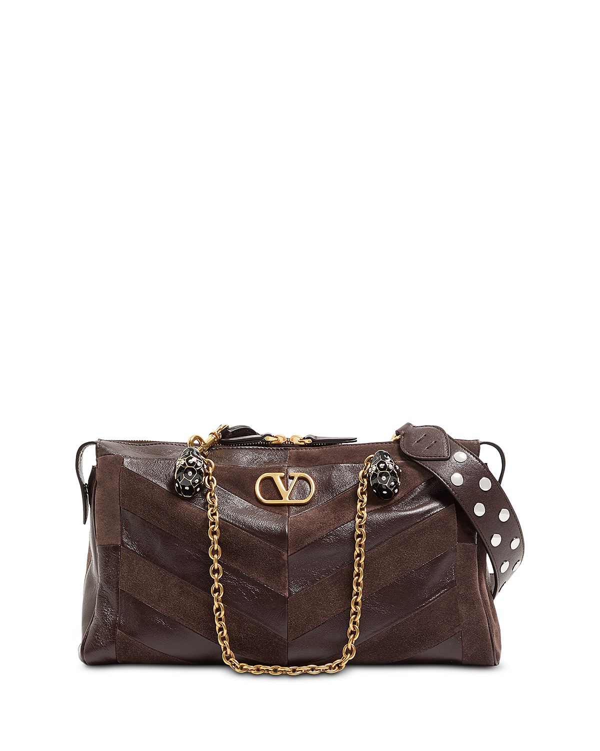 Valentino Garavani Panthea Medium VLogo Leather & Suede Shoulder Bag