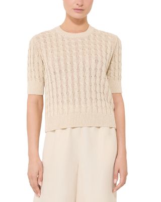 Mxmtalamo Linen Cable Knit Top