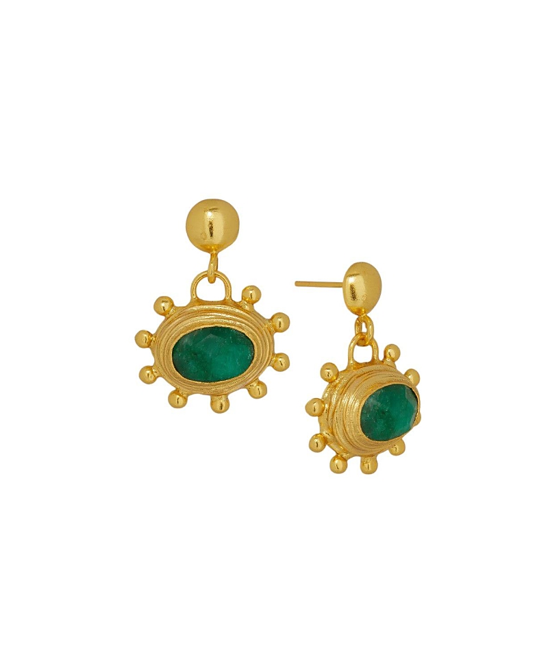 Ottoman Hands Women's Zand Emerald Drop Earrings