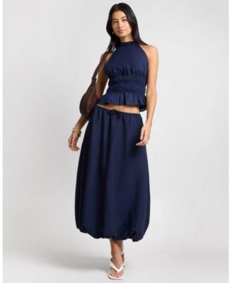 Air Linen Smocked Halter Top