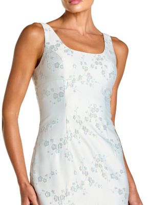  Brocade Sleeveless Scoop Neck Midi Dress