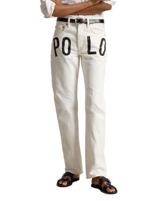 Logo High Rise Relaxed Straight Jeans in Laurea Wash