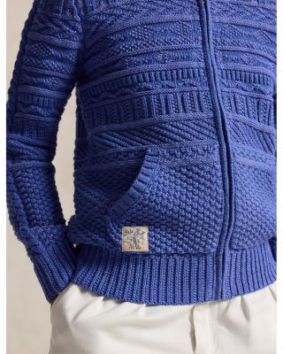 Boys' Textured Cotton Full Zip Sweater - Big Kid