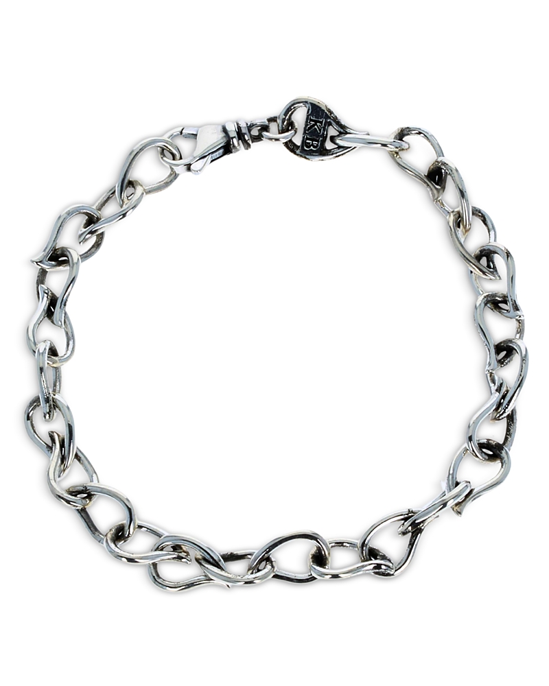 King Baby Studio Men's Sterling Silver Wild West Buffalo Paisley Link Bracelet