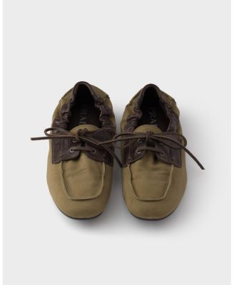 Men's Shuffle Aged Canvas and Leather Boat Shoes