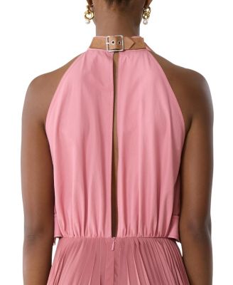 Pleated Dress In Charmeuse And Cotton