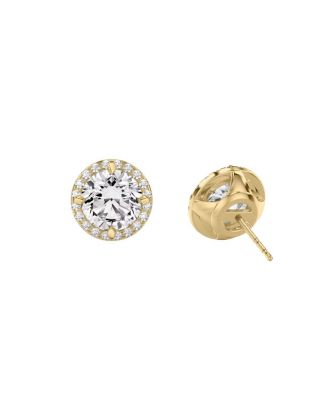  Halo Stud Earrings in 14K Gold, 2.0ctw Round Brilliant Lab Grown Diamond