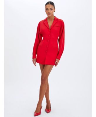  Blythe Cherry Red Batwing Blazer Mini Dress