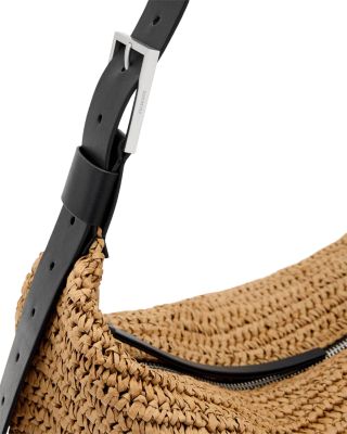 Luna Medium Raffia Shoulder Bag