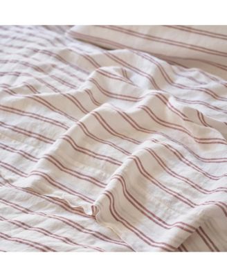  Kemptown Stripe Linen Flat Sheet, Full