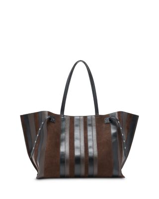 Days Large Striped Leather & Suede Tote Bag