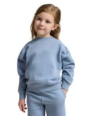 Girls' Eyelet French Terry Sweatshirt - Little Kid