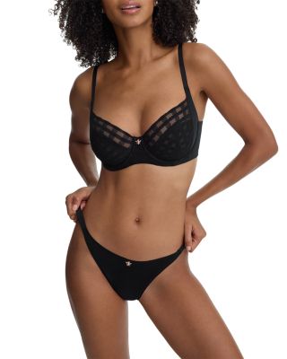 Bonbon Gingham Lace String Bikini