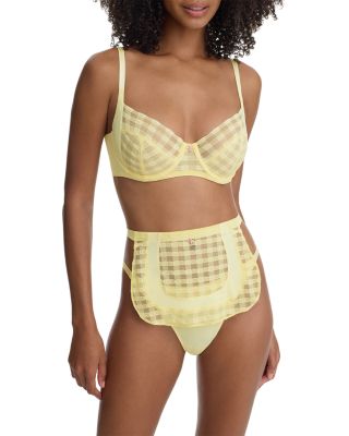 Bonbon Gingham Lace Half Apron