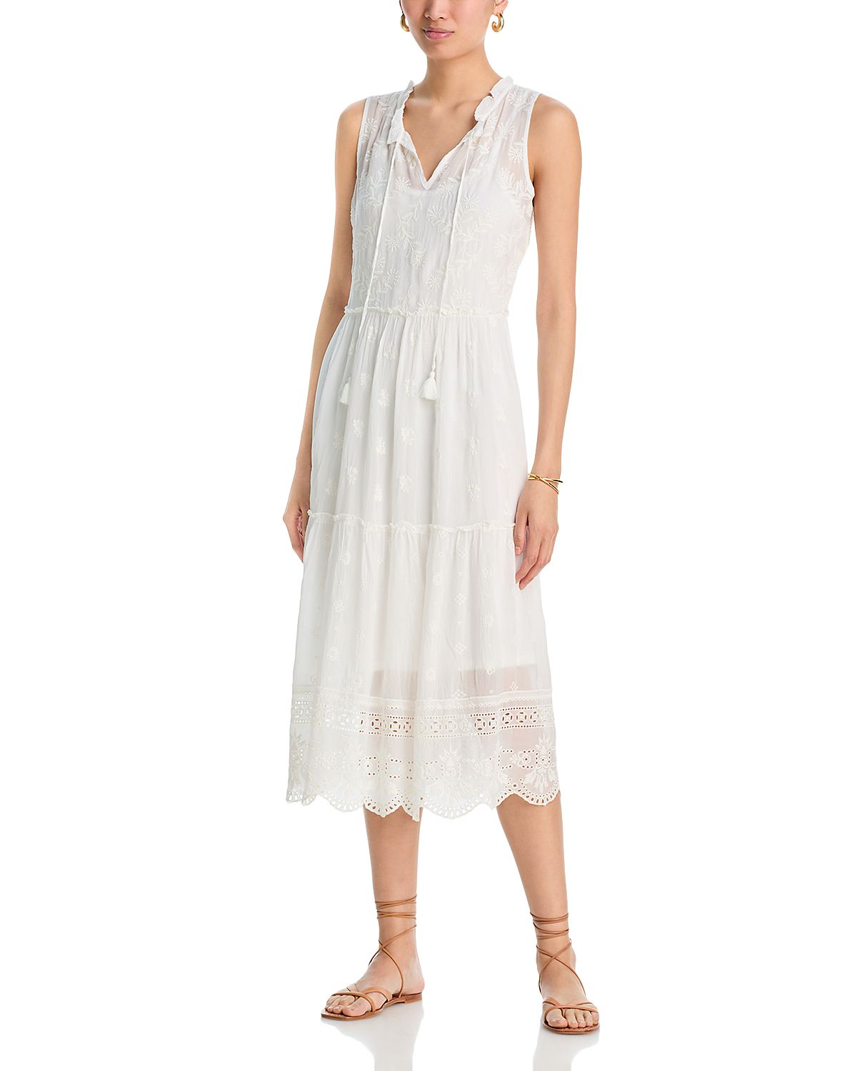 Johnny Was Susila Midi Tiered Dress