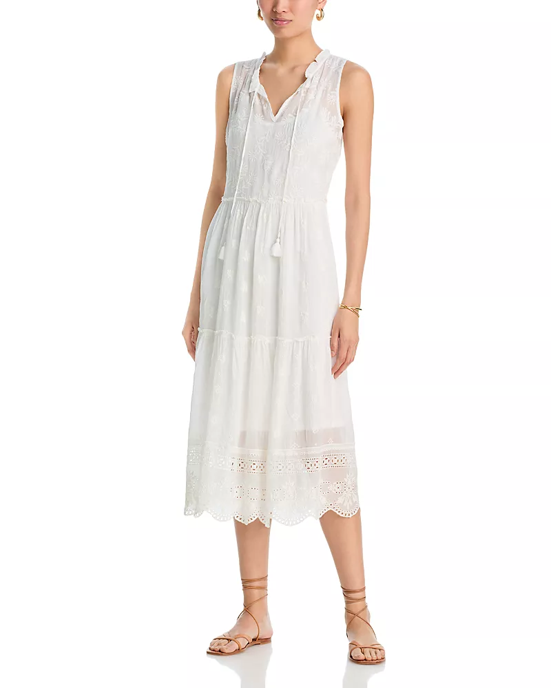 Johnny Was Susila Midi Tiered Dress