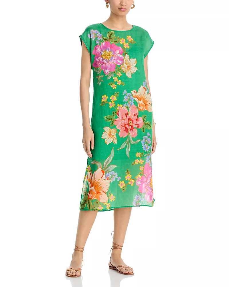 Johnny Was Side Slit Printed Shift Dress