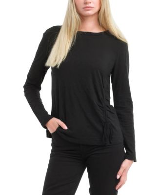  Long Sleeve Ruched Side Tee