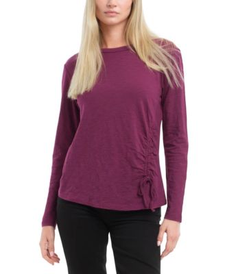  Long Sleeve Ruched Side Tee