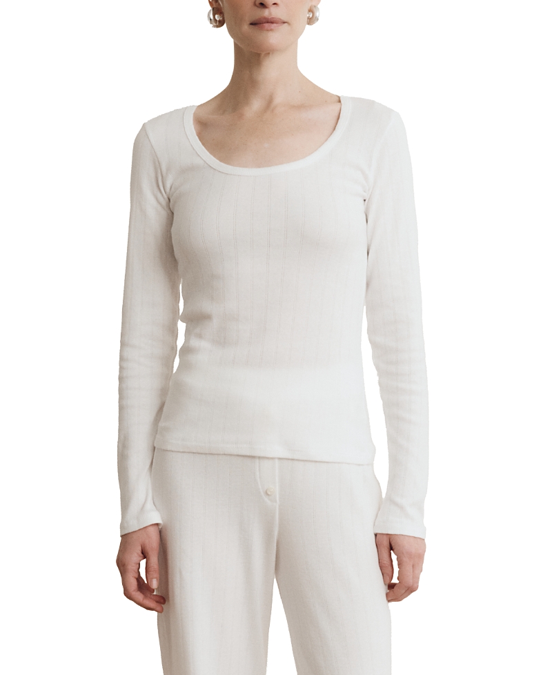 Vir Vita Maia Scoop Neck Pointelle Top