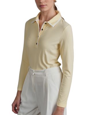 Point Ribbed Polo Top | Bloomingdale's Women