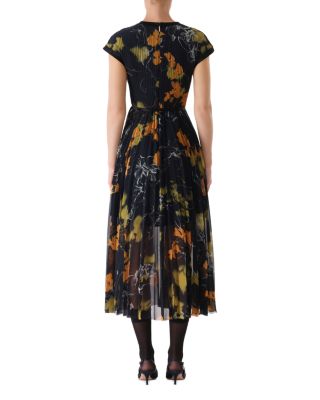 Chiffon Pleated Midi Dress