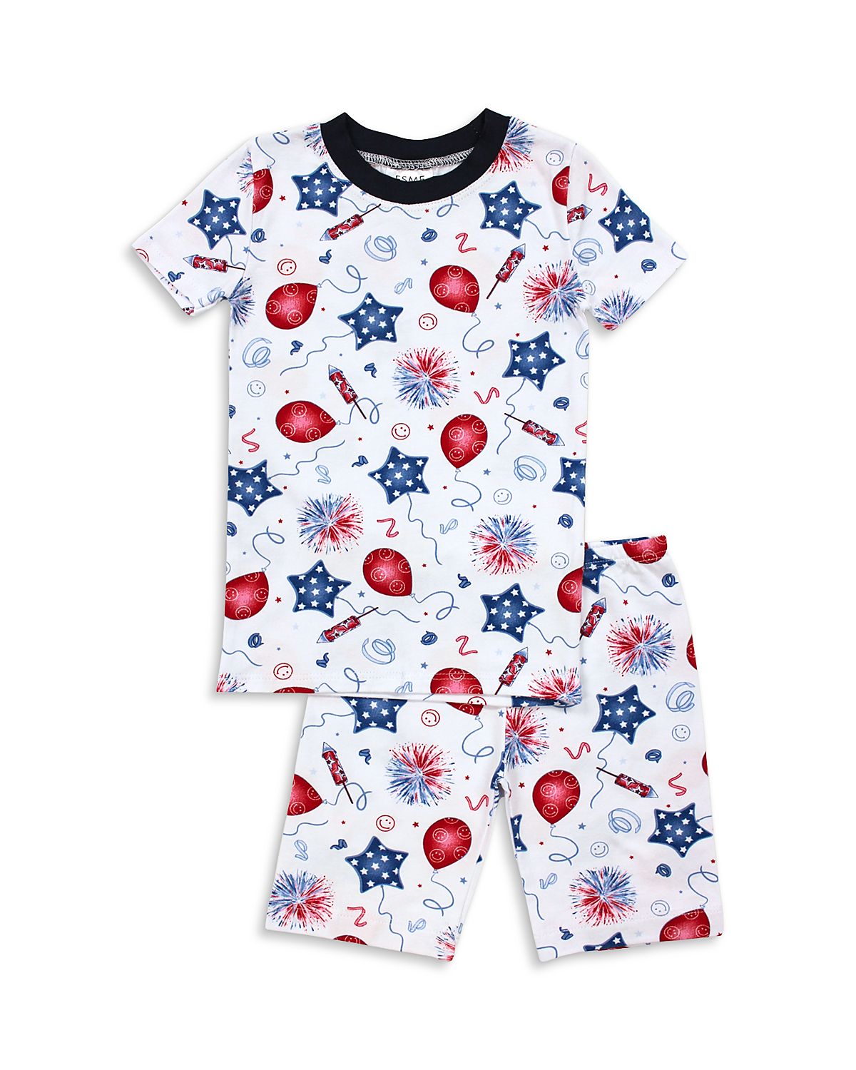 Esme Boys' Usa Short Sleeved Shorts Pajama Set - Little Kid, Big Kid