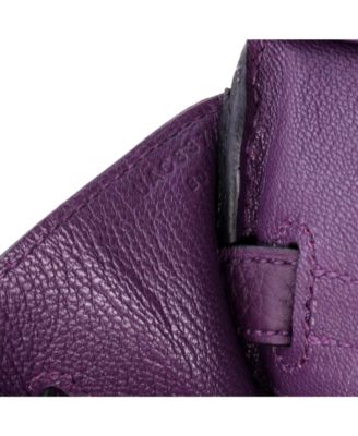 Birkin 30 Handbag Purple Clemence with Palladium Hardware