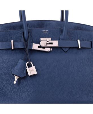 Birkin 30 Handbag Blue Togo with Palladium Hardware