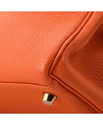 Kelly 28 Handbag Orange Togo with Gold Hardware