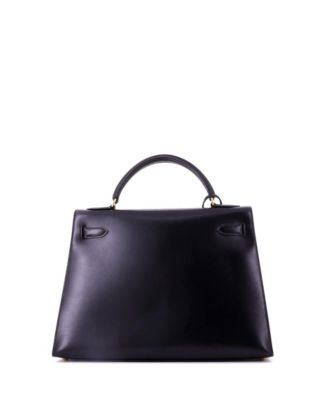 Kelly 32 Handbag Black Box Calf with Gold Hardware