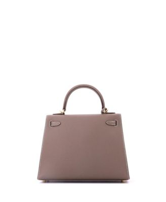 Kelly 25 Handbag Grey Epsom with Gold Hardware