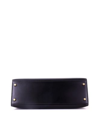 Kelly 32 Handbag Black Box Calf with Gold Hardware