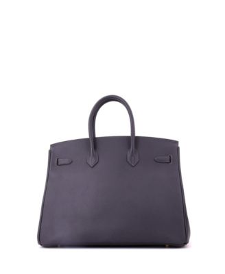 Birkin 35 Handbag Grey Epsom with Gold Hardware