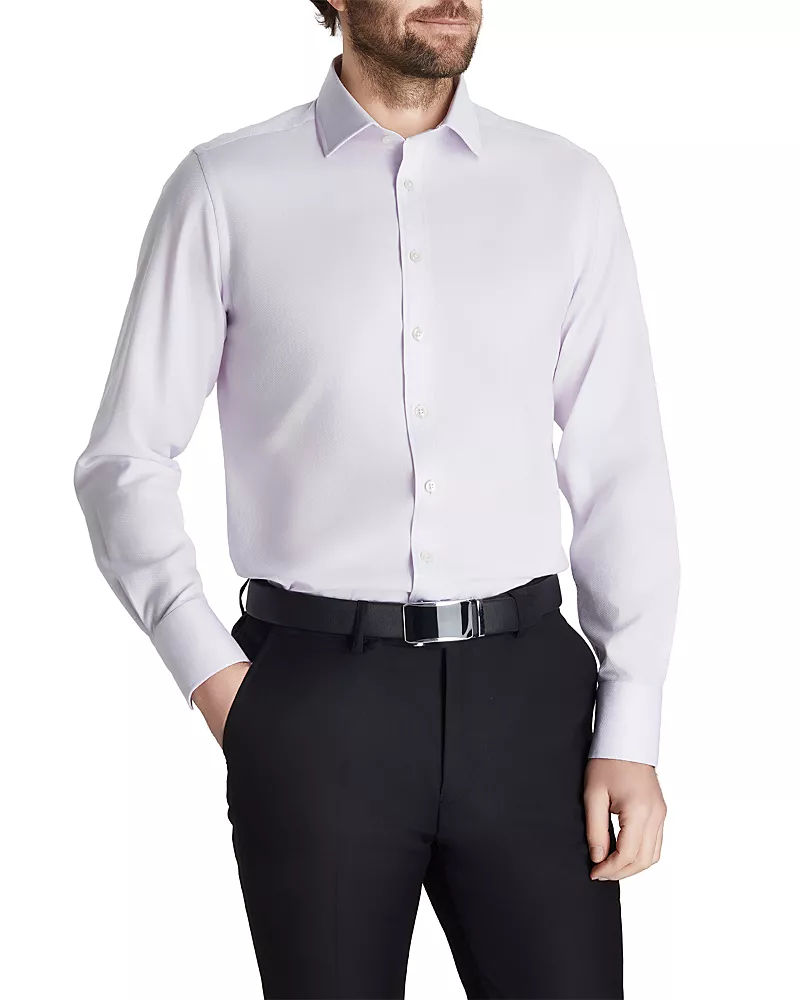 Thomas Pink Textured Solid Dress Shirt