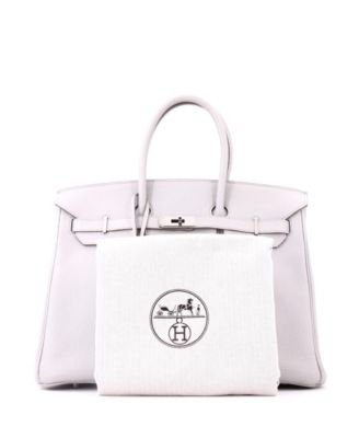 Birkin 35 Handbag Grey Clemence with Palladium Hardware