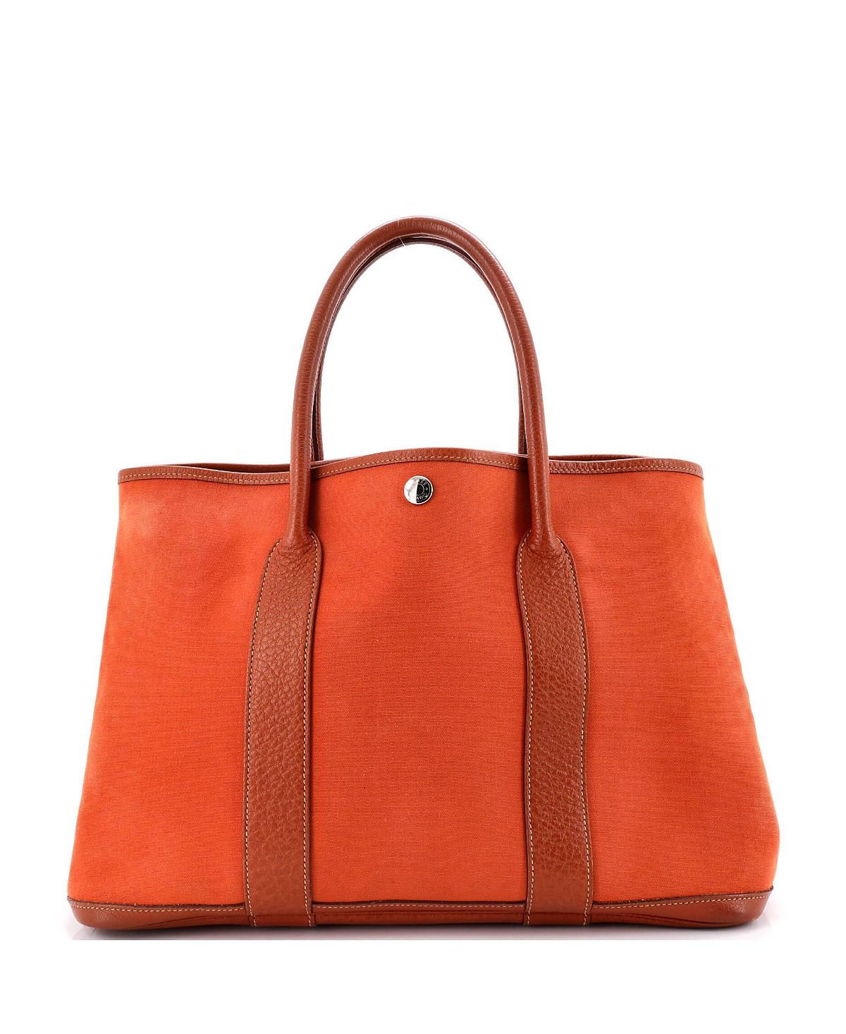 Pre-Owned HERMES 36 Garden Party Tote Toile and Leather