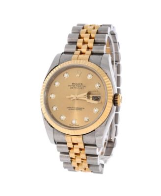  Oyster Perpetual Datejust Automatic Watch in Stainless Steel and Gold with Diamond Markers 36mm