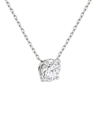  Solitaire Necklace in 14K Gold, 2ctw Round Brilliant Lab Grown Diamond