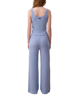  Pointelle Wide Leg Pant