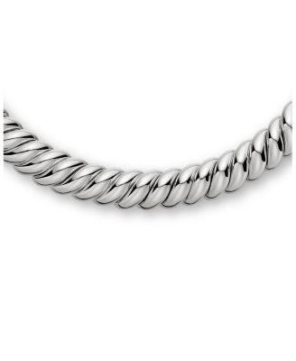 Sculpted Cable Necklace in Sterling Silver