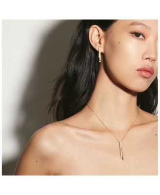 18K Yellow Gold Inside/Out Diamond Flip Drop Pendant Necklace, 16-18"