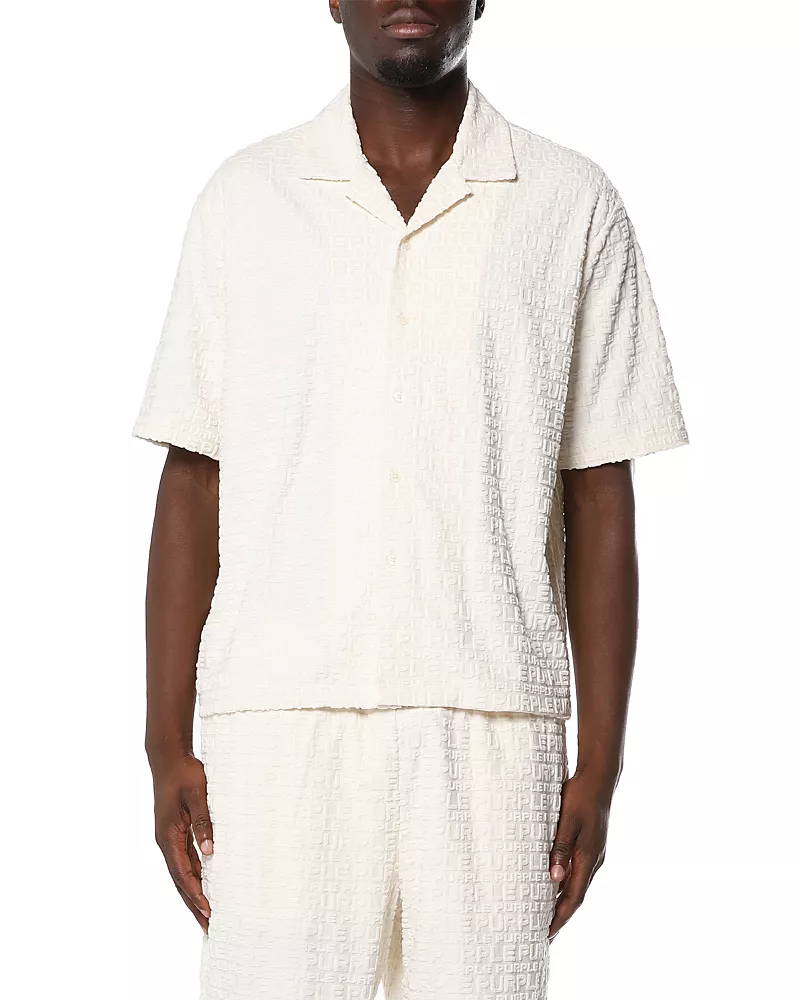 Purple Brand Camp Collar Terry Towel Logo Shirt