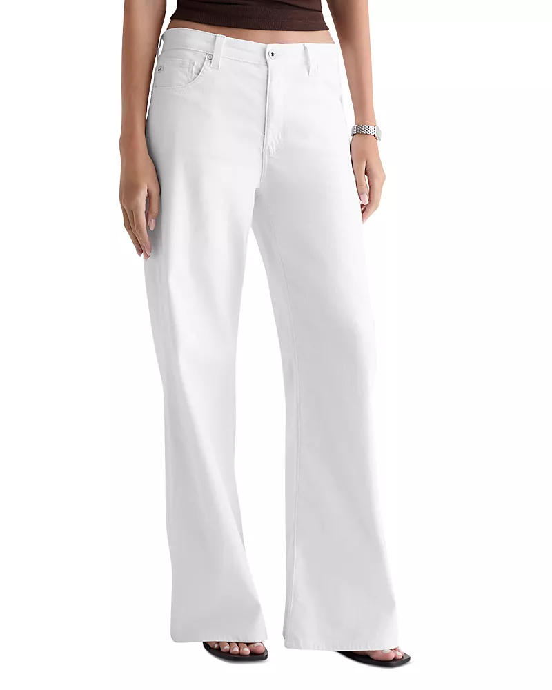Ag Saige High Rise Wide Leg Jeans in Gallery White