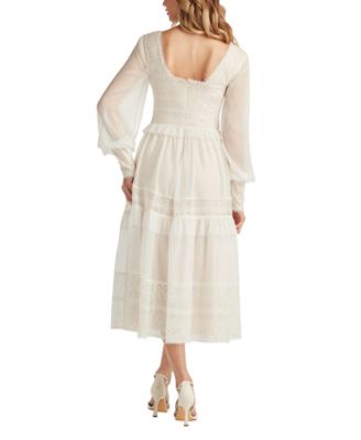  Loic Lace Panel Midi Dress